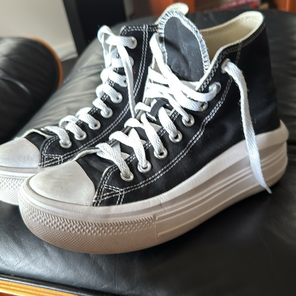 Converse Chuck Taylor All Star Move Platform Womens 7.5 Sneakers Black 568497C